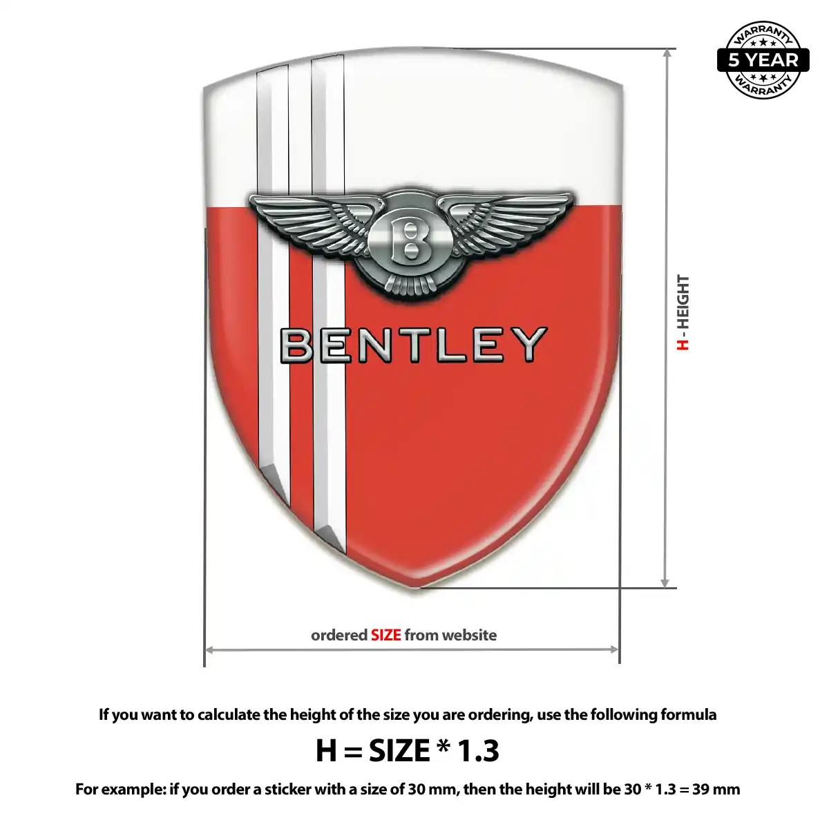 Bentley Resin Badge Sticker Interior Luxe