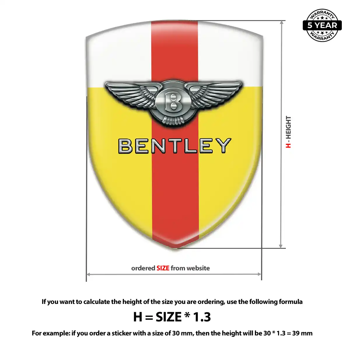 Bentley Resin Badge Sticker Noble Edition