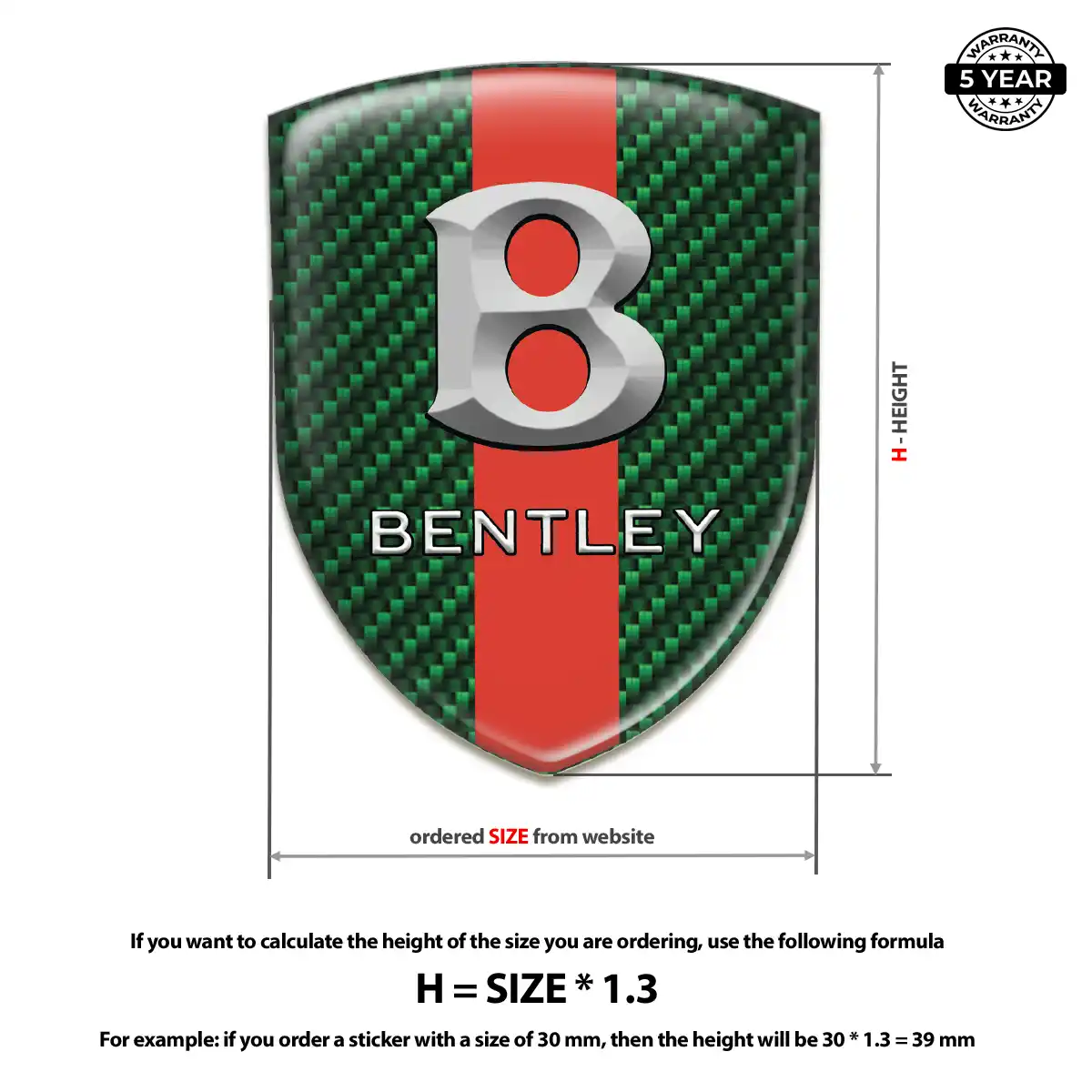 Bentley Resin Badge Sticker Opulent Line
