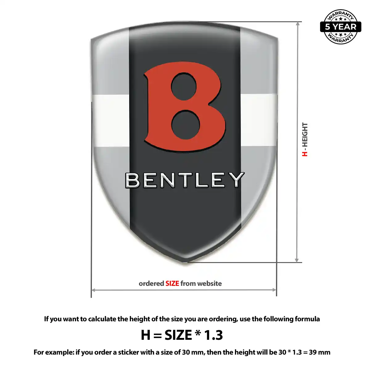 Bentley Resin Badge Sticker Performance Style