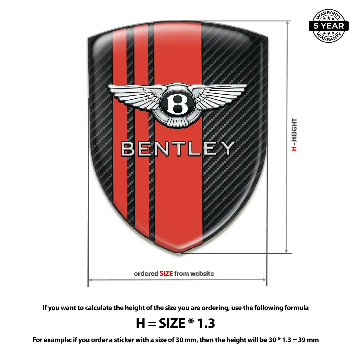 Bentley Resin Badge Sticker Prestige Line