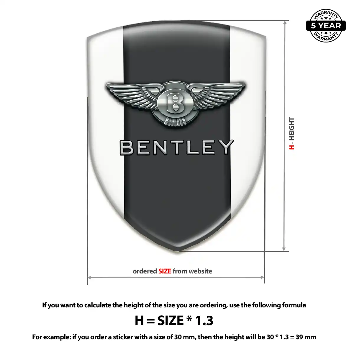 Bentley Resin Badge Sticker Prime Quality
