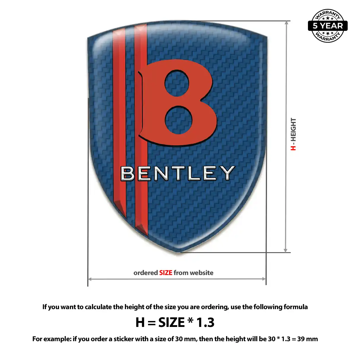 Bentley Resin Badge Sticker Refined Design