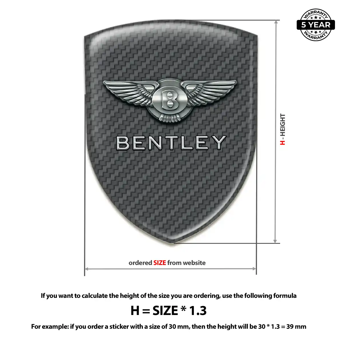 Bentley Resin Badge Sticker Resin Elite