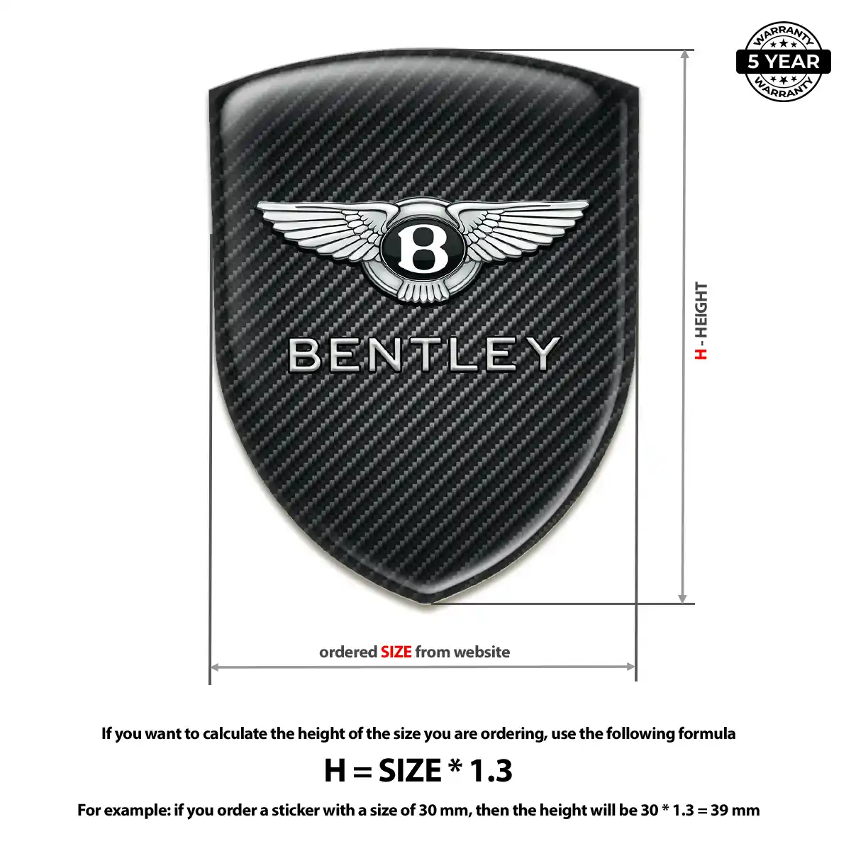 Bentley Resin Badge Sticker Resin Luxe