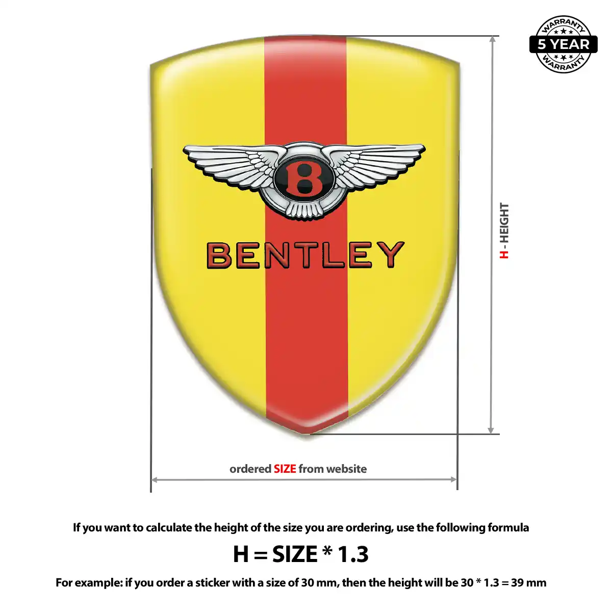 Bentley Resin Badge Sticker Sleek Style