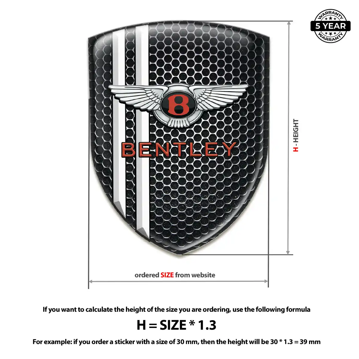 Bentley Resin Badge Sticker Street Tuning