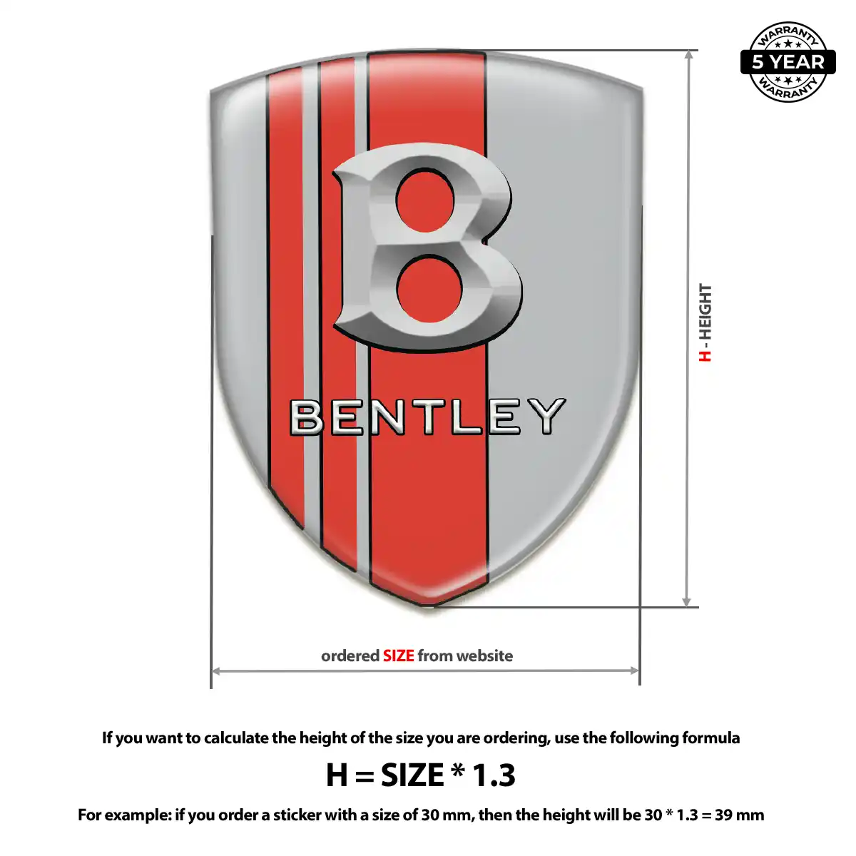 Bentley Resin Badge Sticker Superior Craft