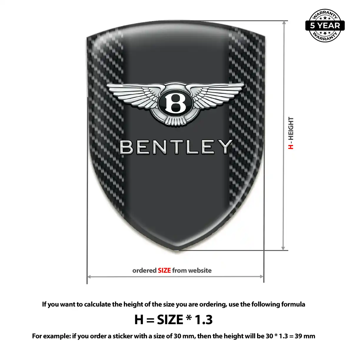 Bentley Resin Domed Sticker Deluxe Edition