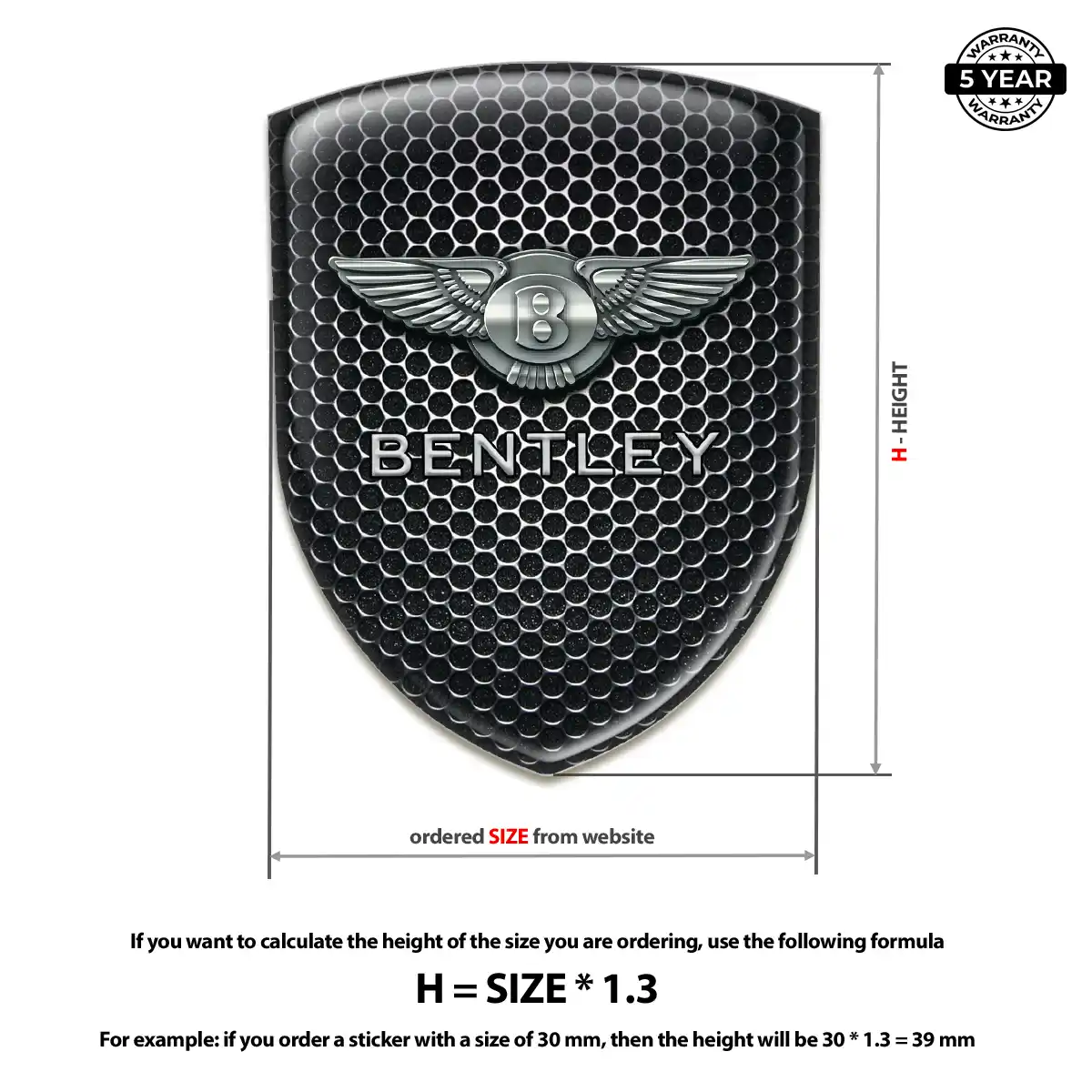 Bentley Resin Domed Sticker Elite Edition