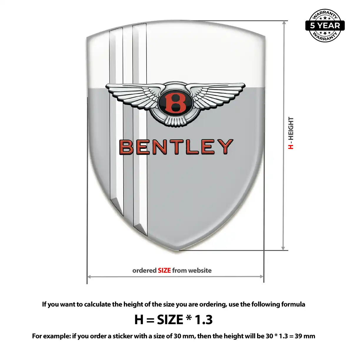 Bentley Resin Domed Sticker Exterior Luxe