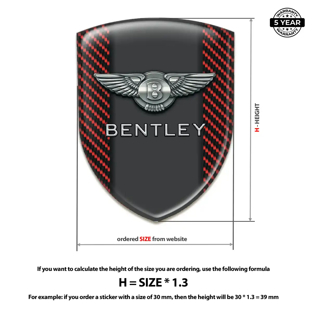Bentley Resin Domed Sticker Noble Edition