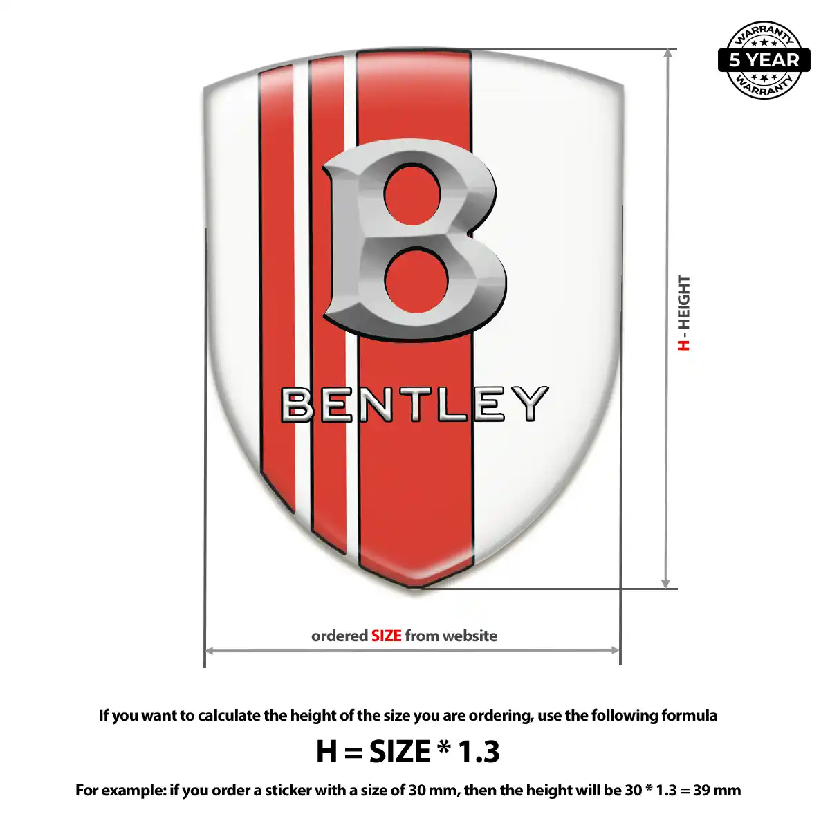 Bentley Resin Domed Sticker Performance Style