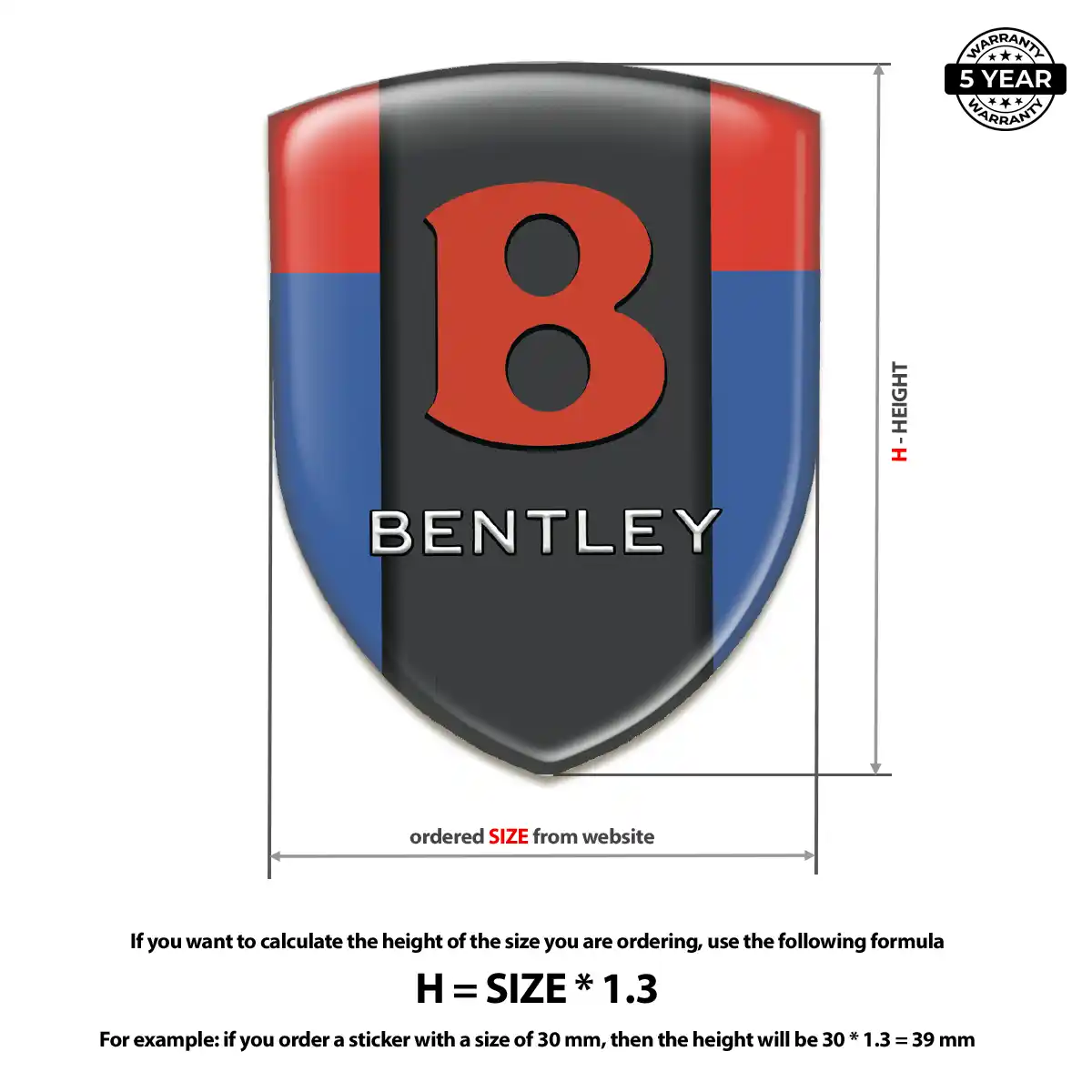 Bentley Resin Domed Sticker Premium Dome
