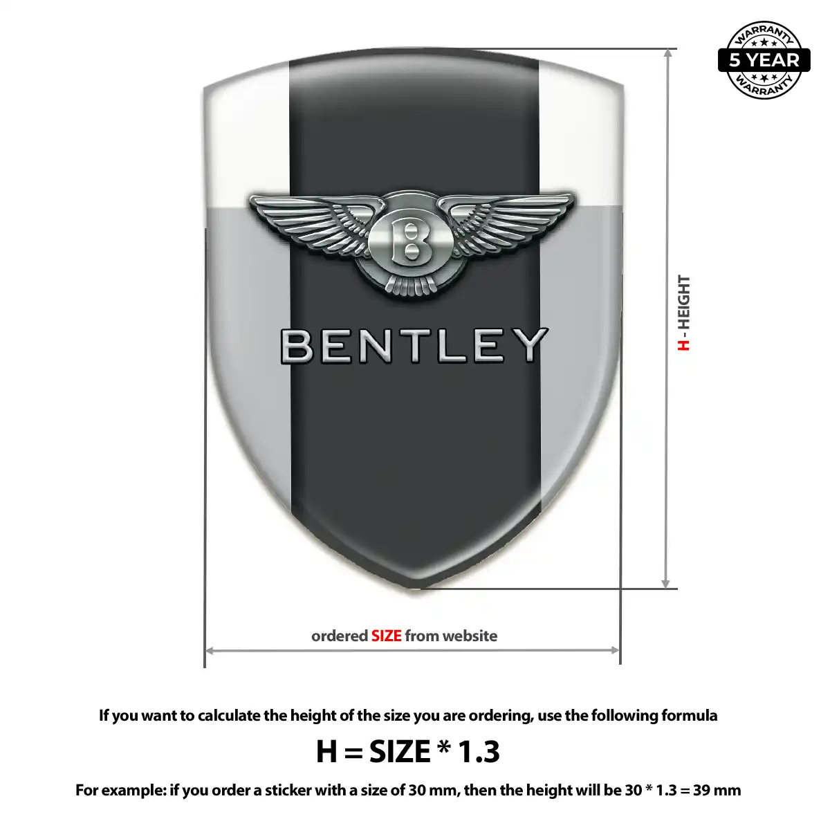 Bentley Resin Domed Sticker Prestige Line