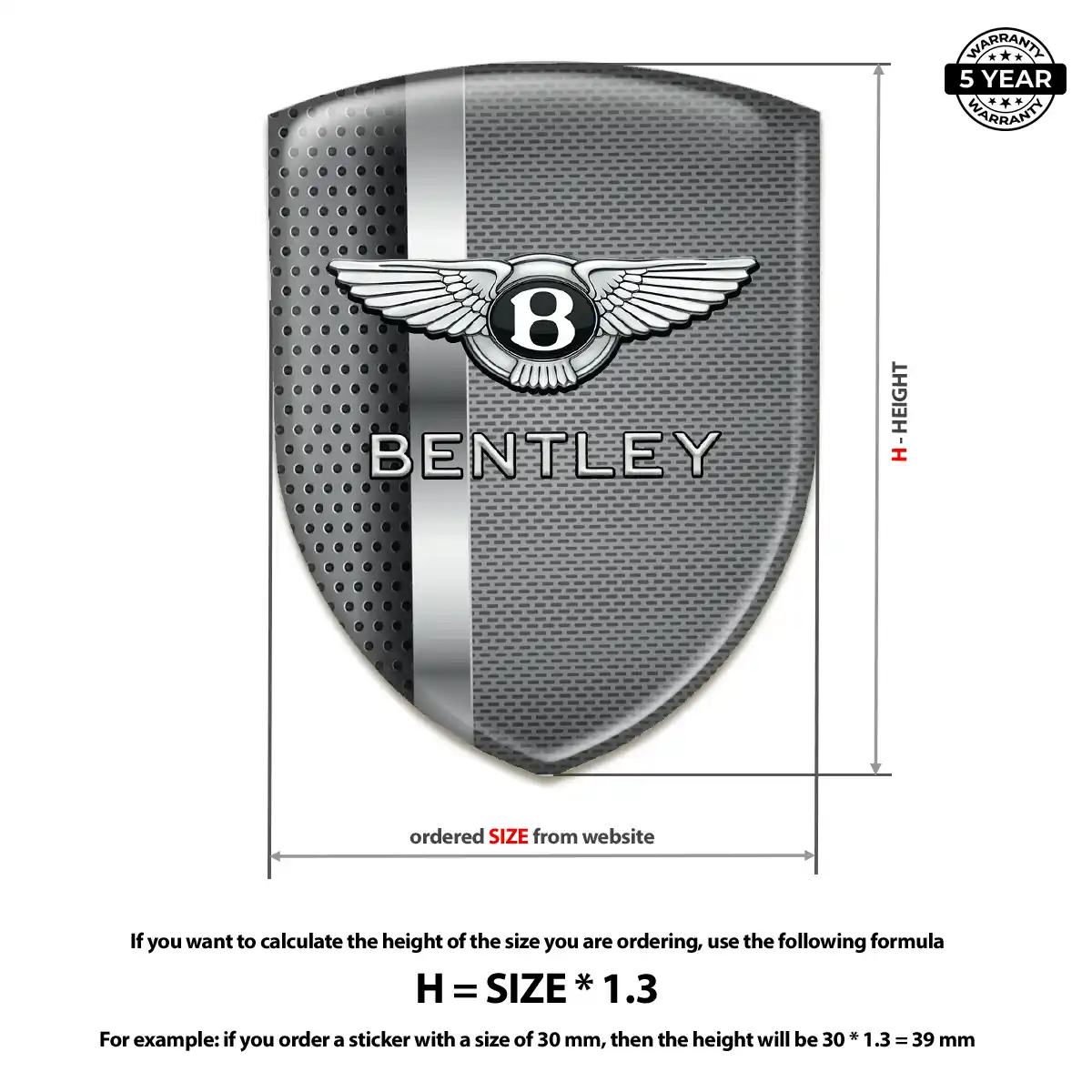 Bentley Resin Domed Sticker Prime Quality