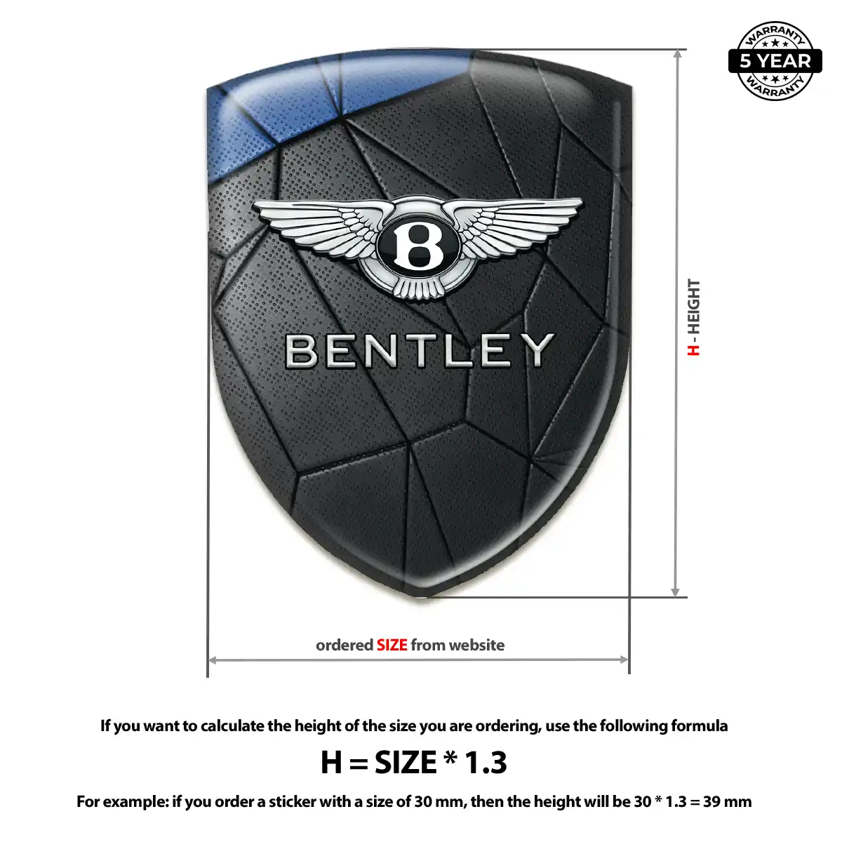Bentley Resin Domed Sticker Resin Elite