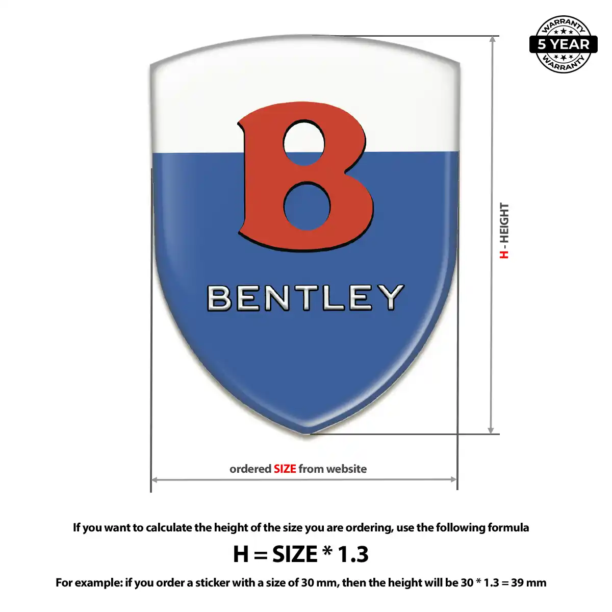 Bentley Resin Domed Sticker Resin Luxe