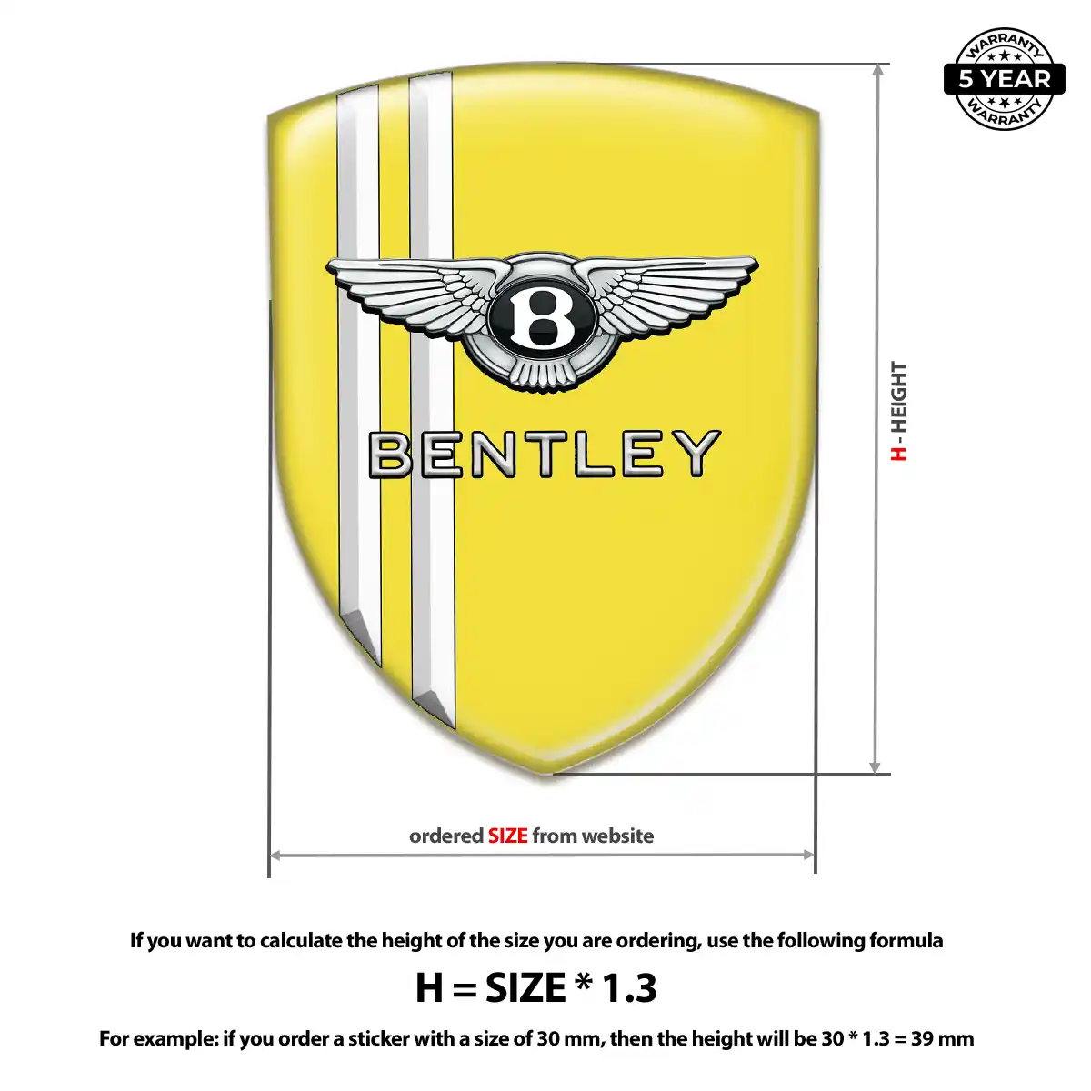 Bentley Resin Domed Sticker Signature Grade