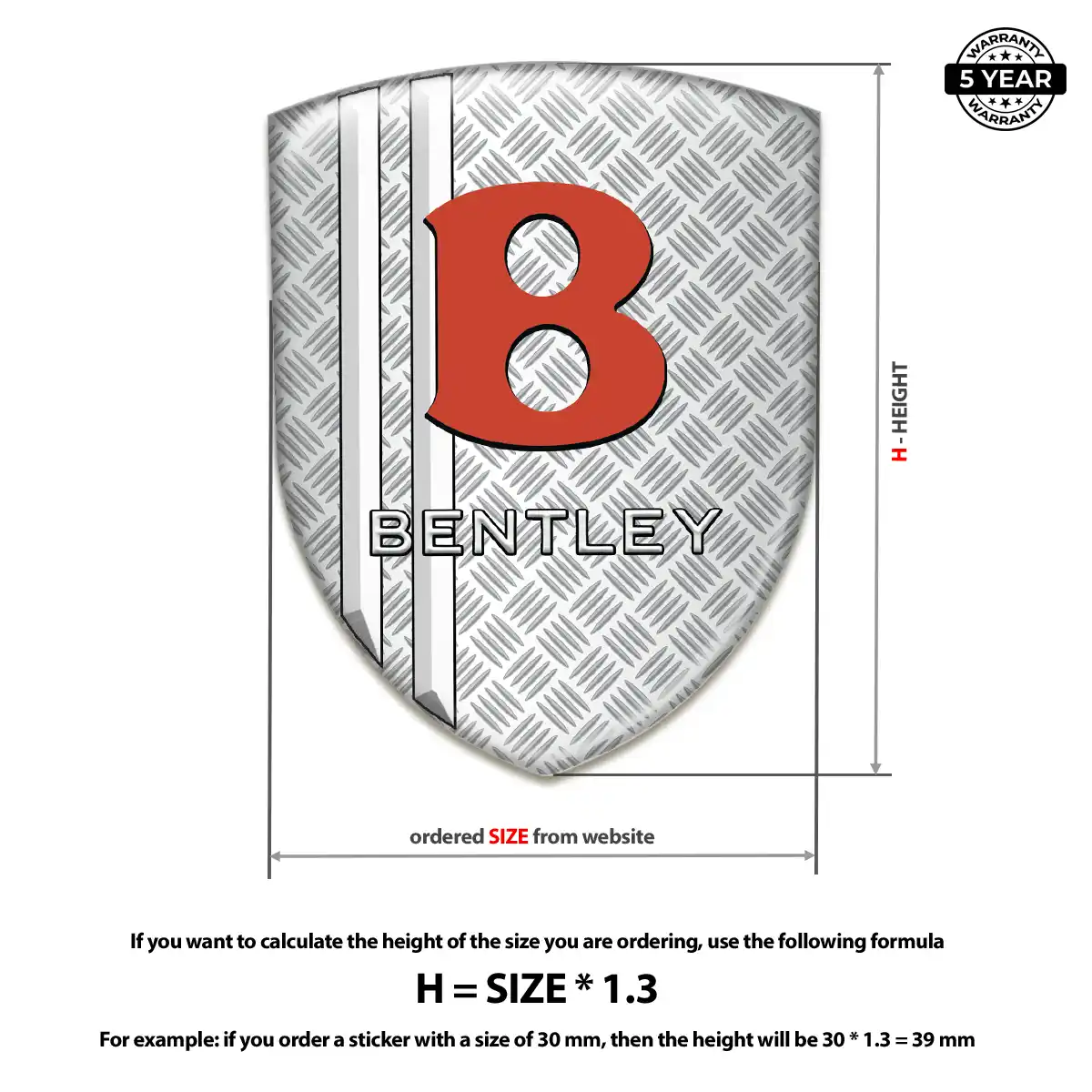 Bentley Resin Domed Sticker Sport Tuning
