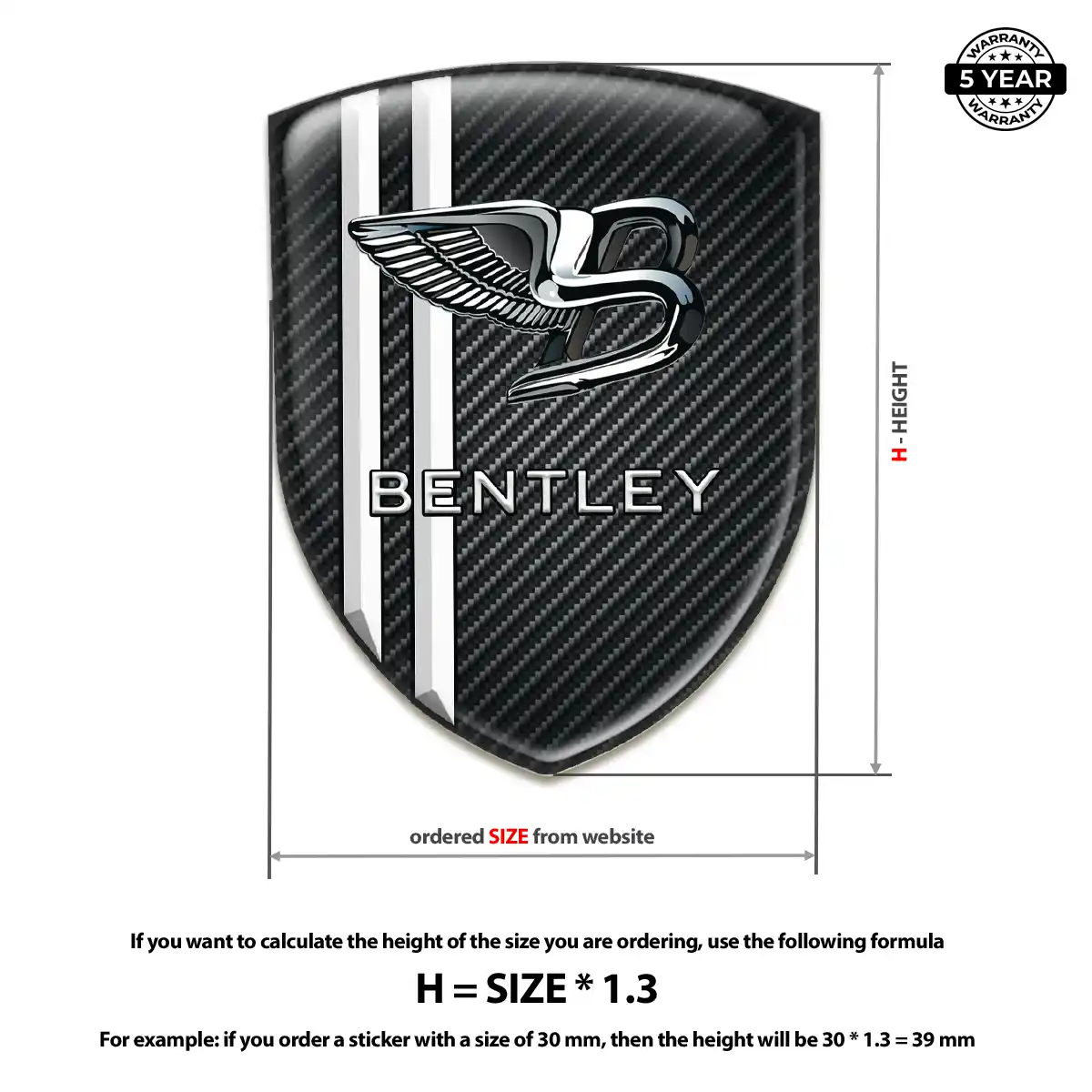 Bentley Resin Domed Sticker Street Tuning