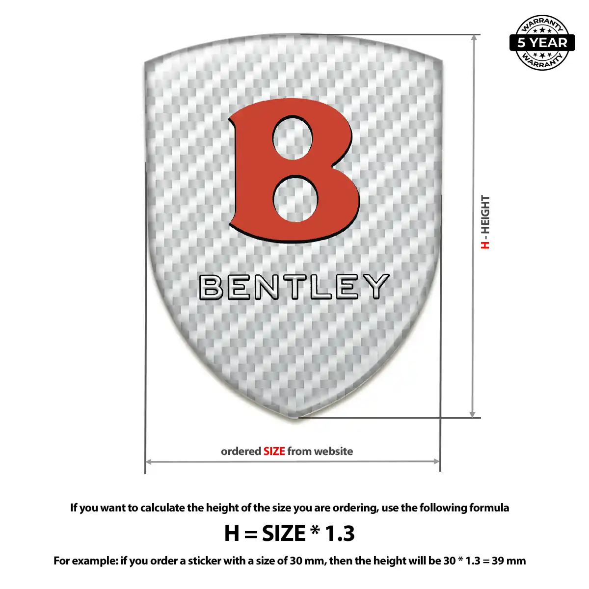 Bentley Resin Domed Sticker Superior Craft