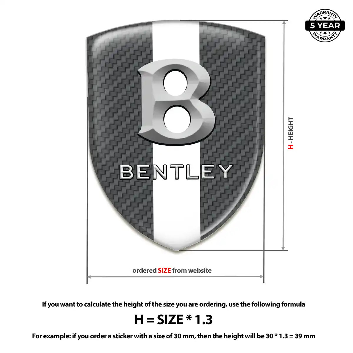 Bentley Resin Emblem Sticker Auto Tuning