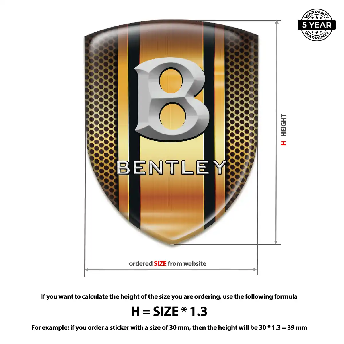 Bentley Resin Emblem Sticker Deluxe Edition