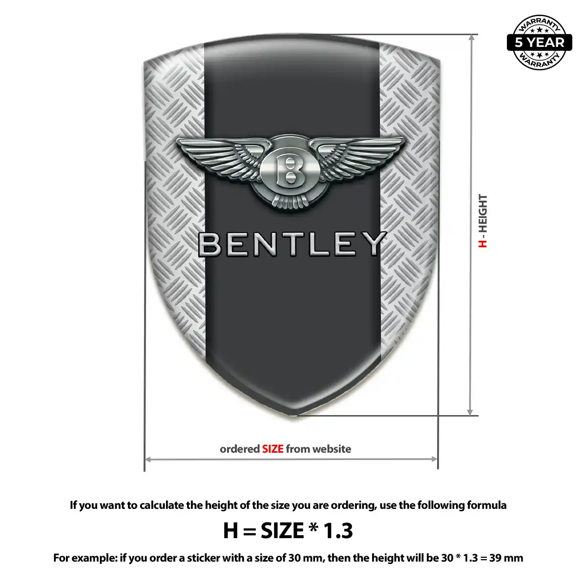 Bentley Resin Emblem Sticker Elite Edition