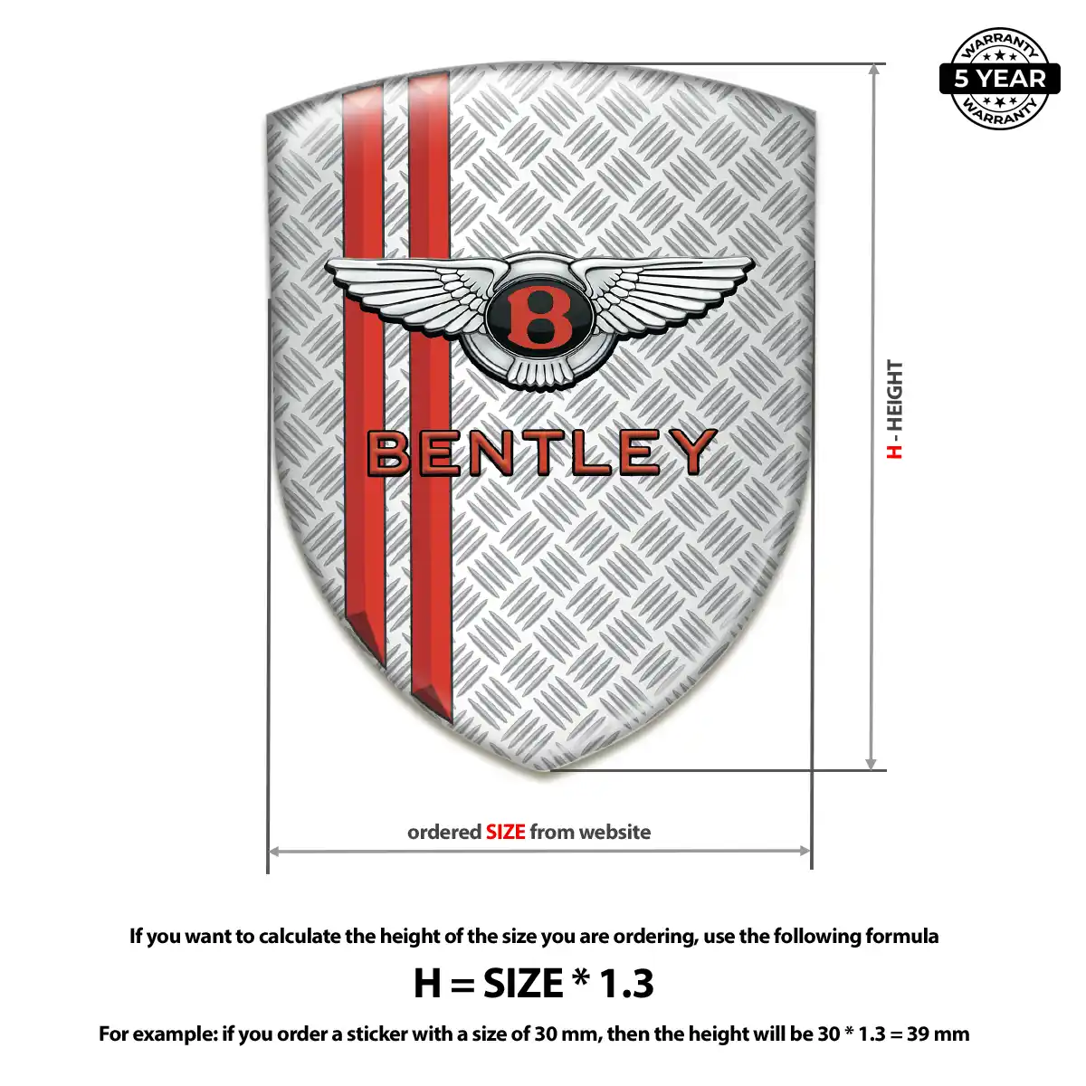 Bentley Resin Emblem Sticker Exclusive Series