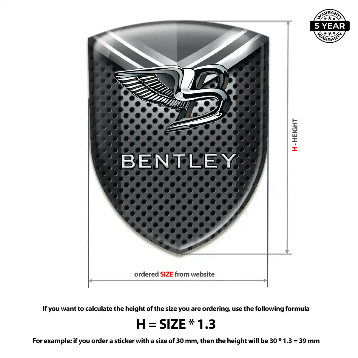 Bentley Resin Emblem Sticker Interior Elegance
