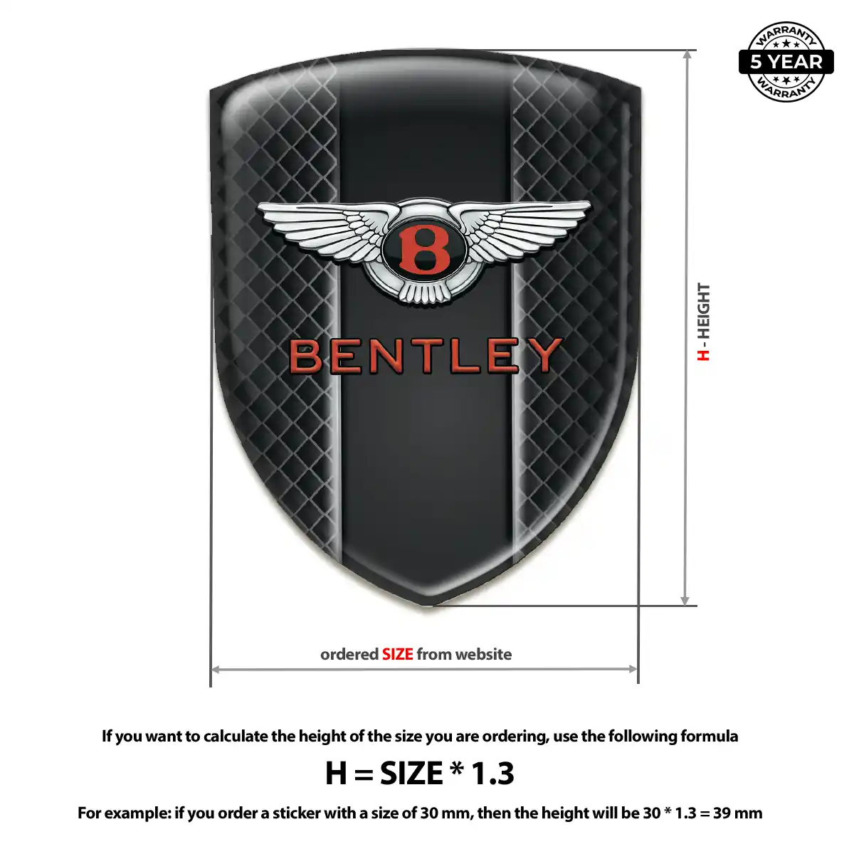 Bentley Resin Emblem Sticker Opulent Line