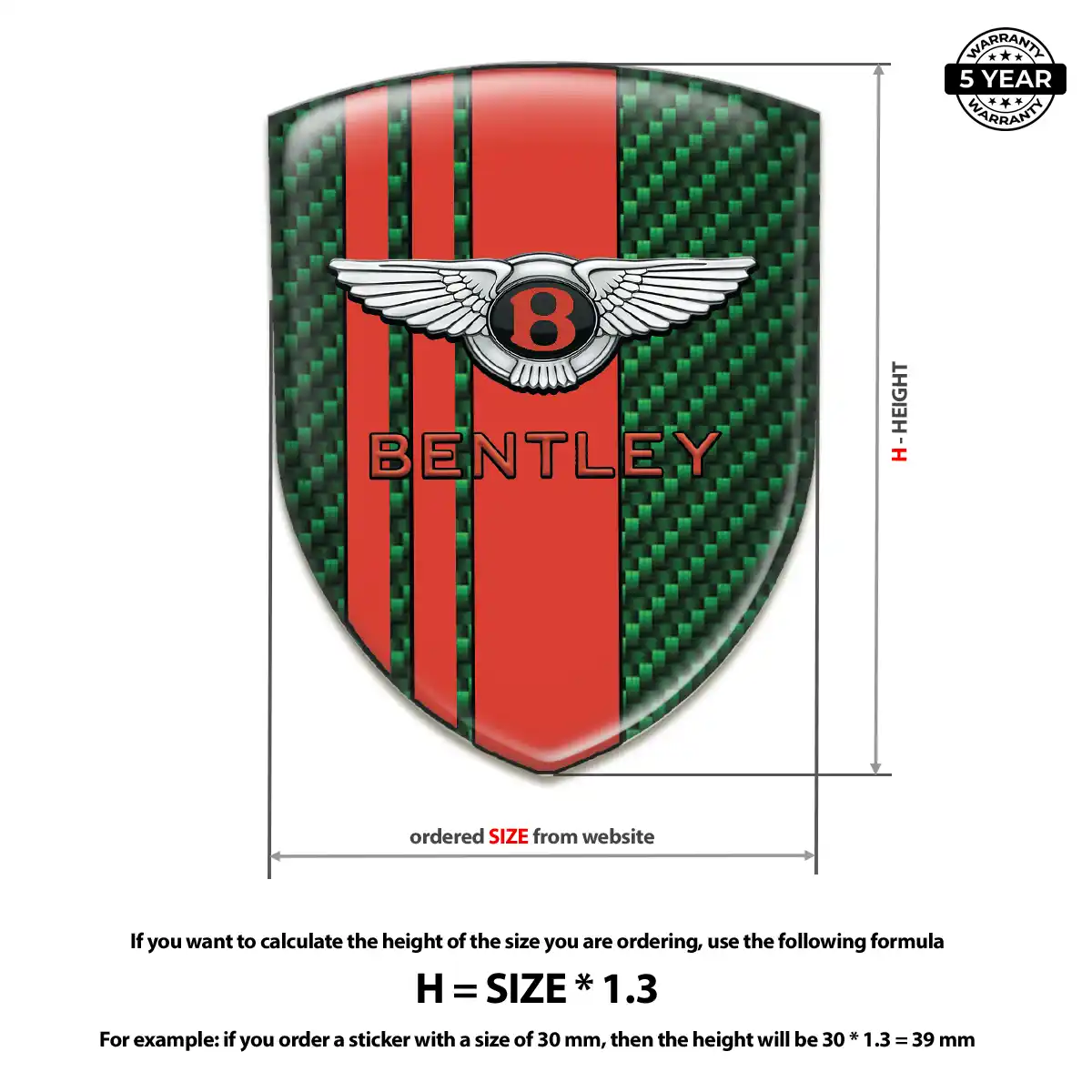 Bentley Resin Emblem Sticker Outer Style
