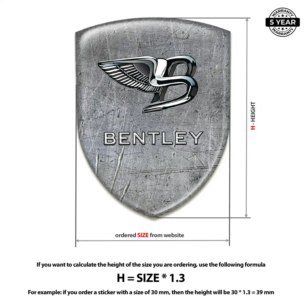 Bentley Resin Emblem Sticker Prestige Line