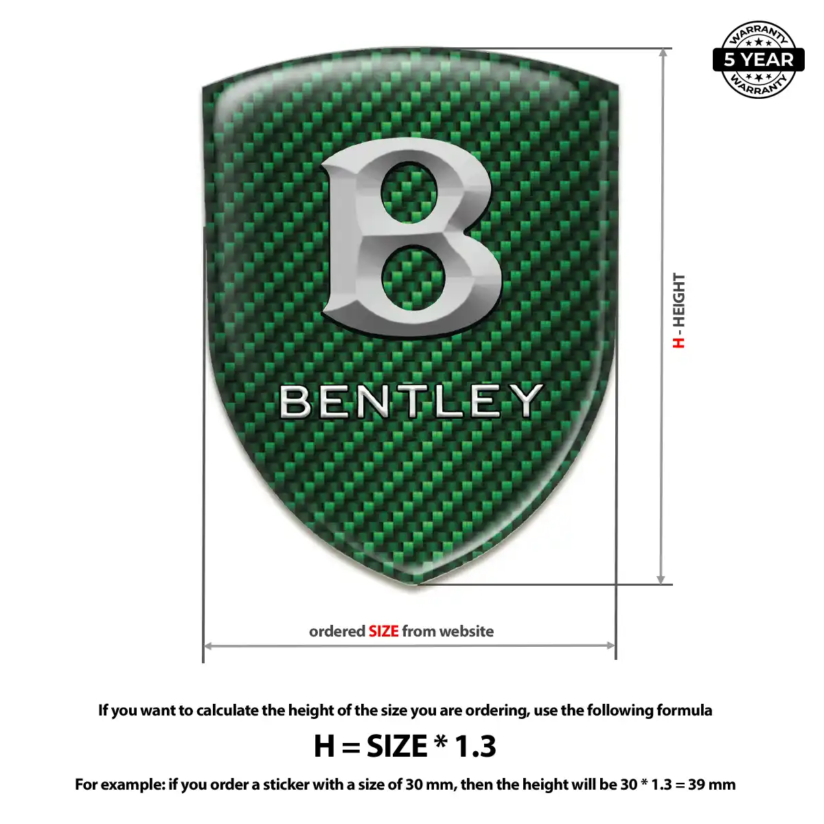 Bentley Resin Emblem Sticker Prime Quality