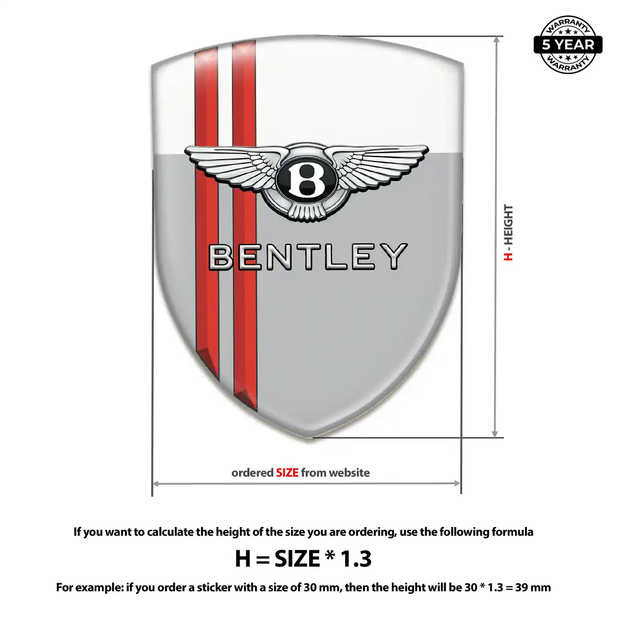 Bentley Resin Emblem Sticker Refined Design