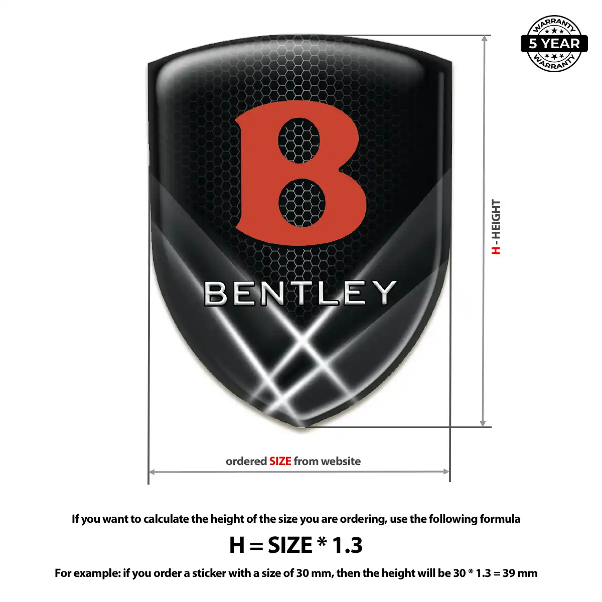 Bentley Resin Emblem Sticker Resin Elite