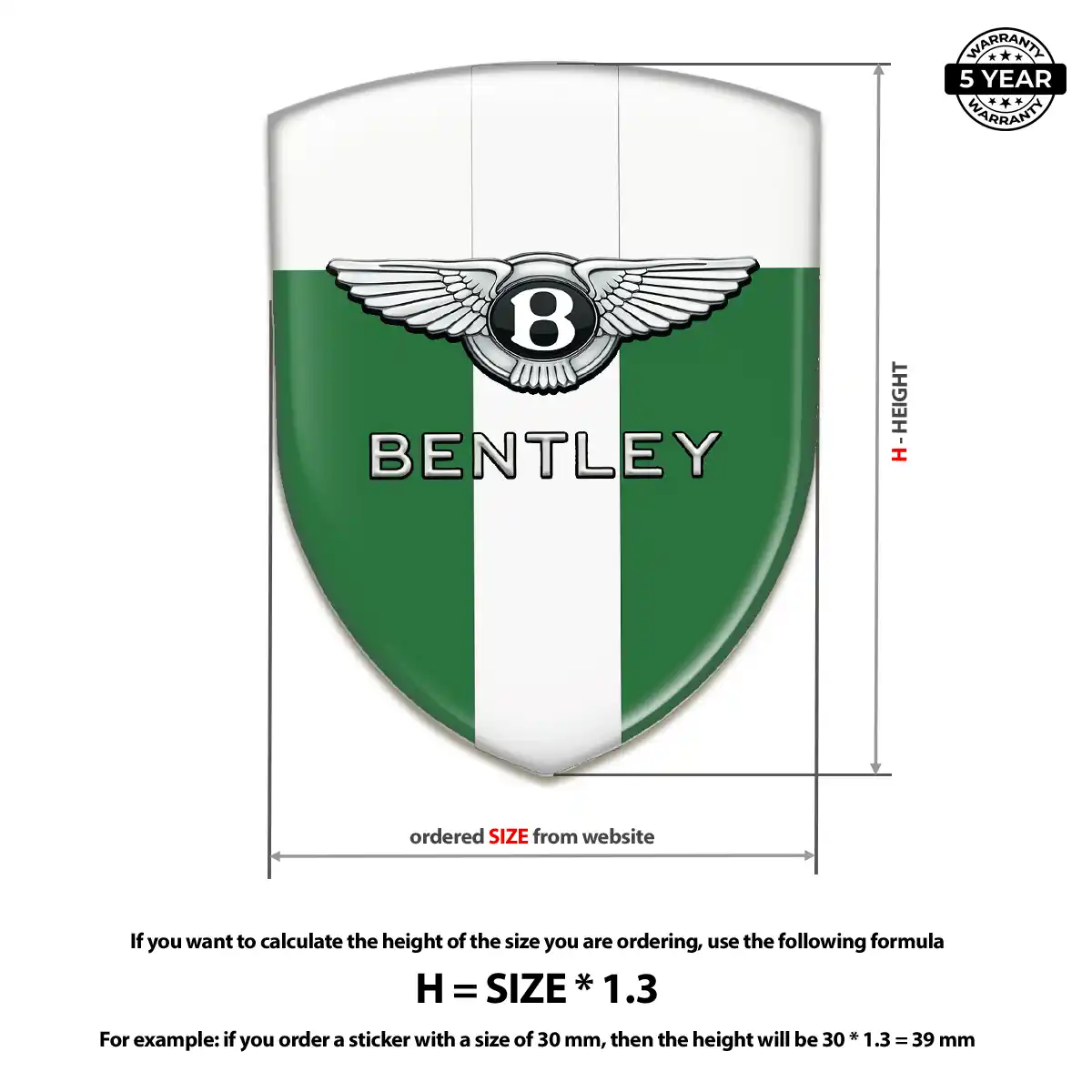 Bentley Resin Emblem Sticker Resin Luxe
