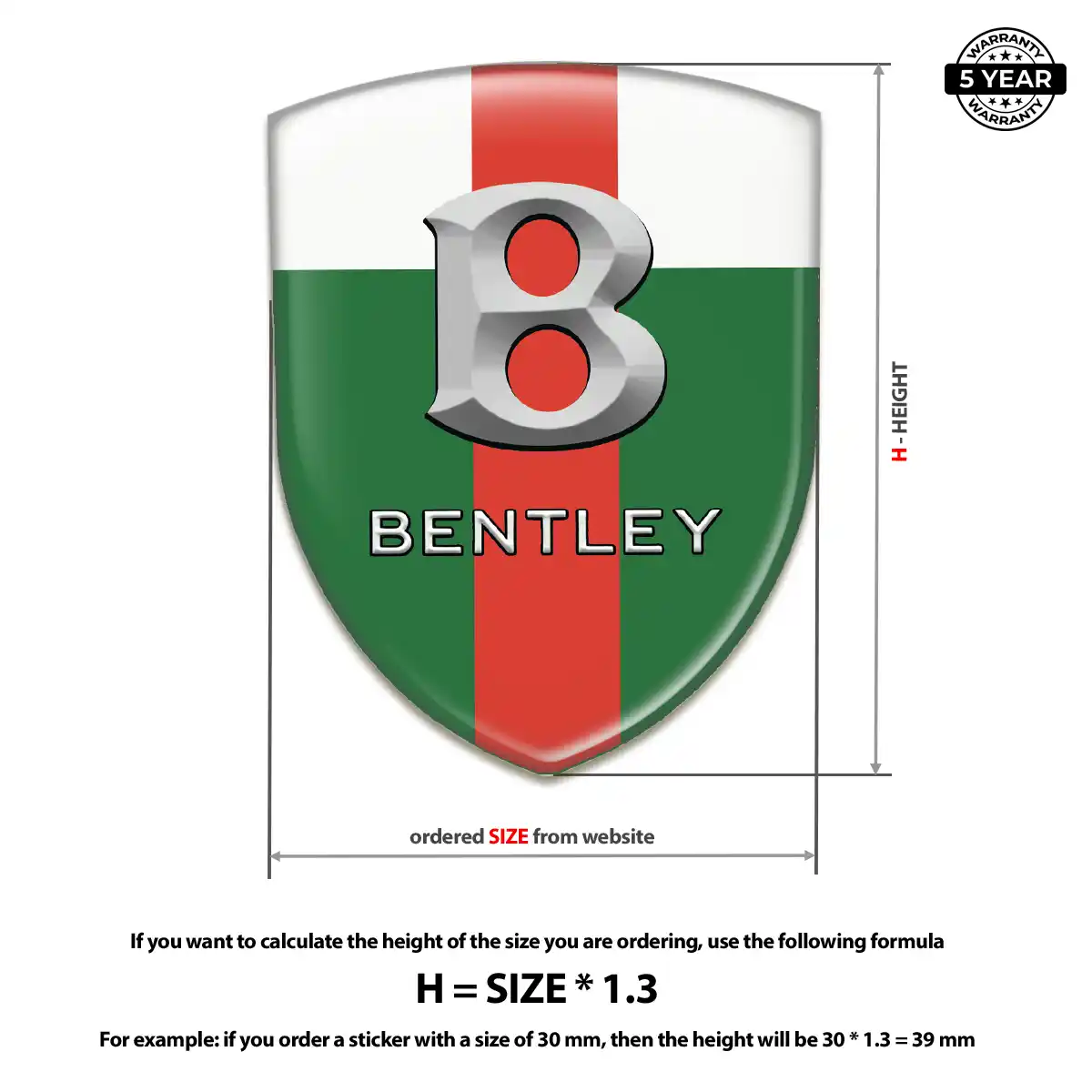 Bentley Resin Emblem Sticker Signature Grade