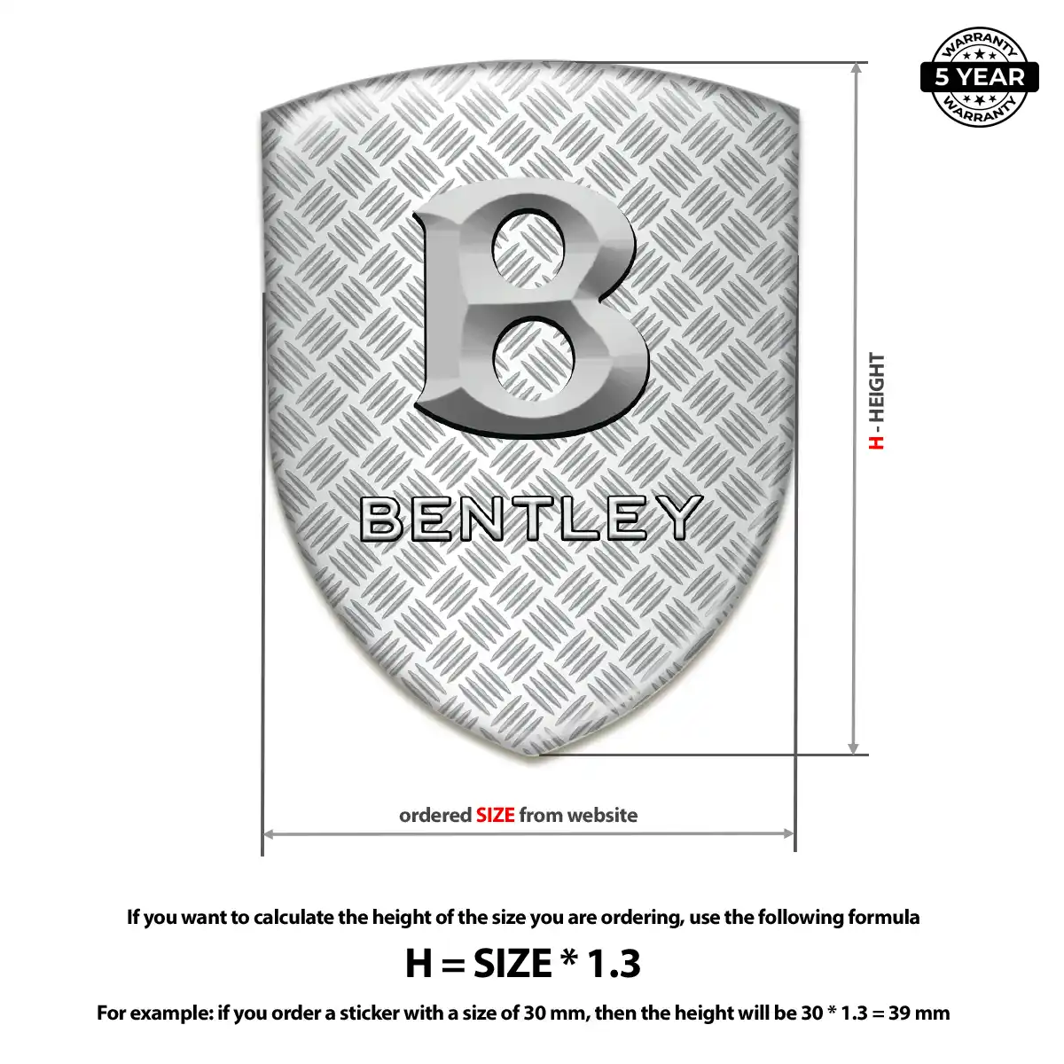 Bentley Resin Emblem Sticker Sleek Style