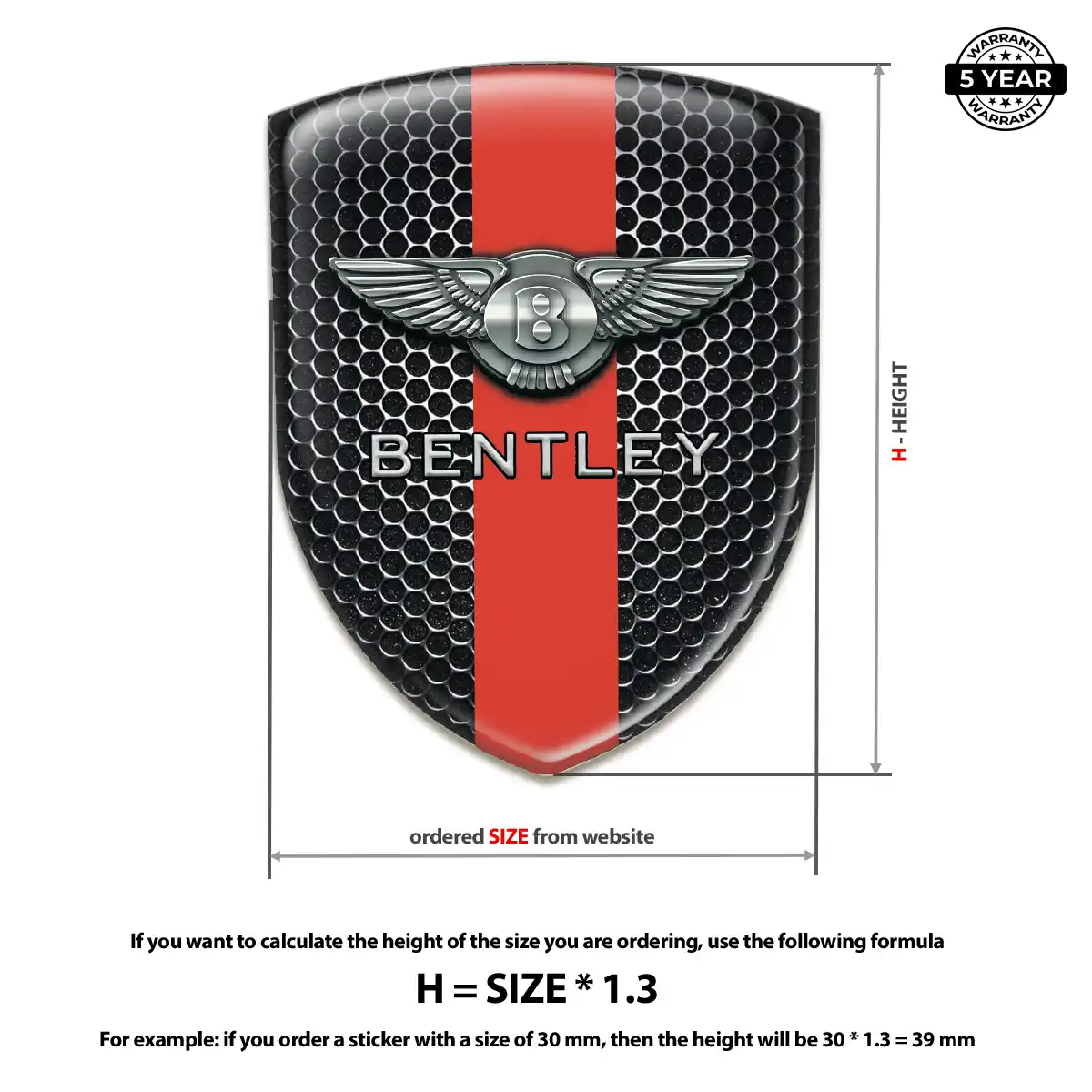 Bentley Resin Emblem Sticker Street Tuning