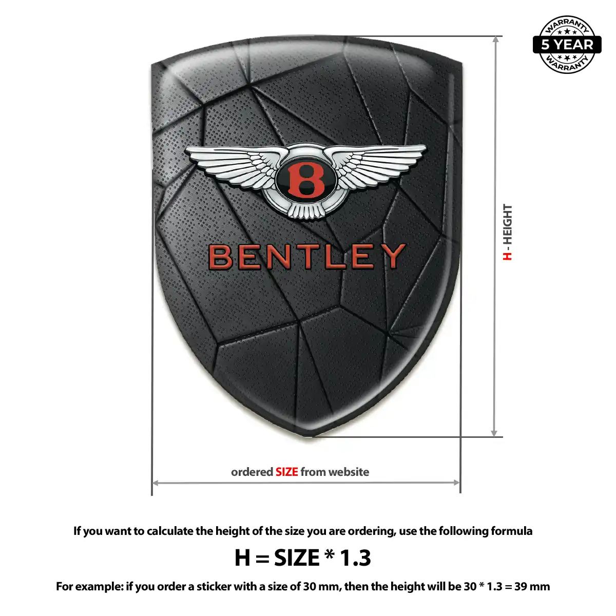 Bentley Self Adhesive Emblem Sticker Auto Tuning