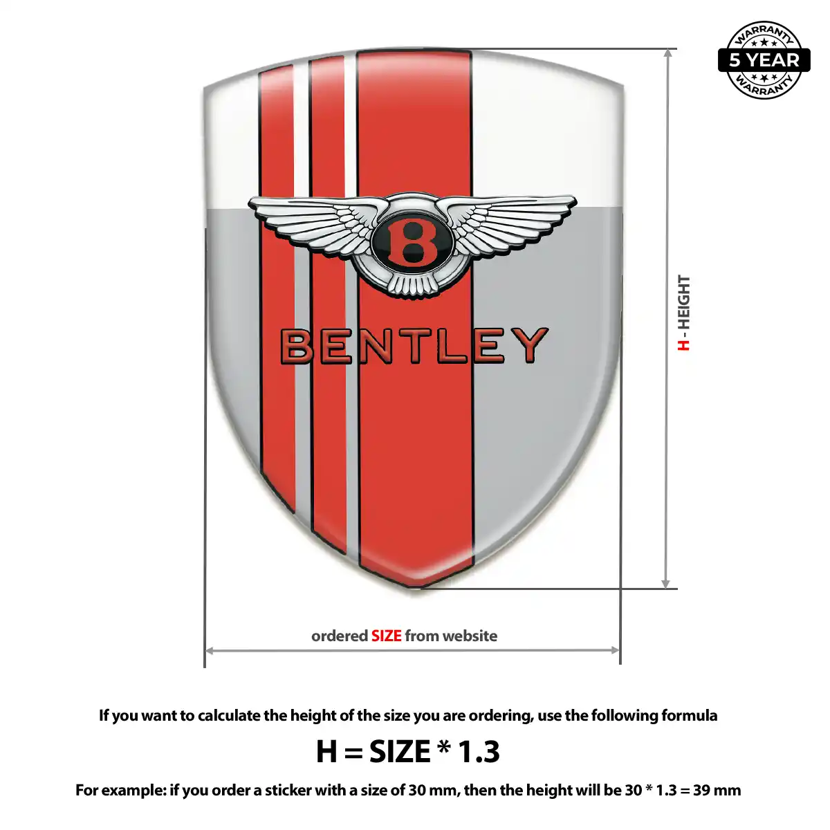 Bentley Self Adhesive Emblem Sticker Cabin Style
