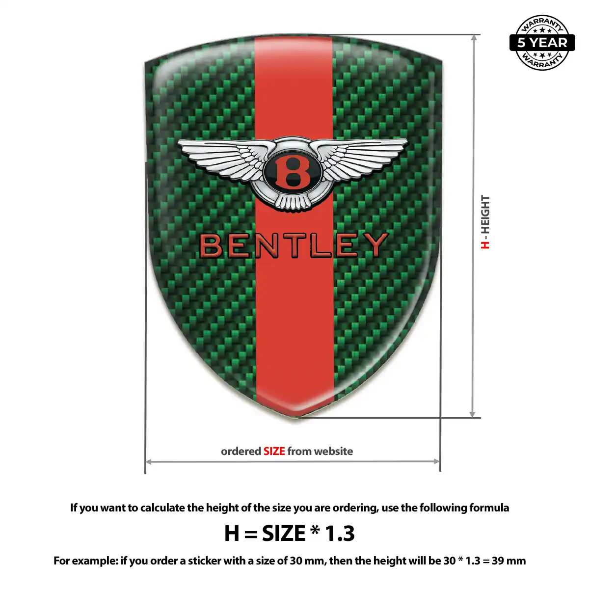 Bentley Self Adhesive Emblem Sticker Deluxe Edition