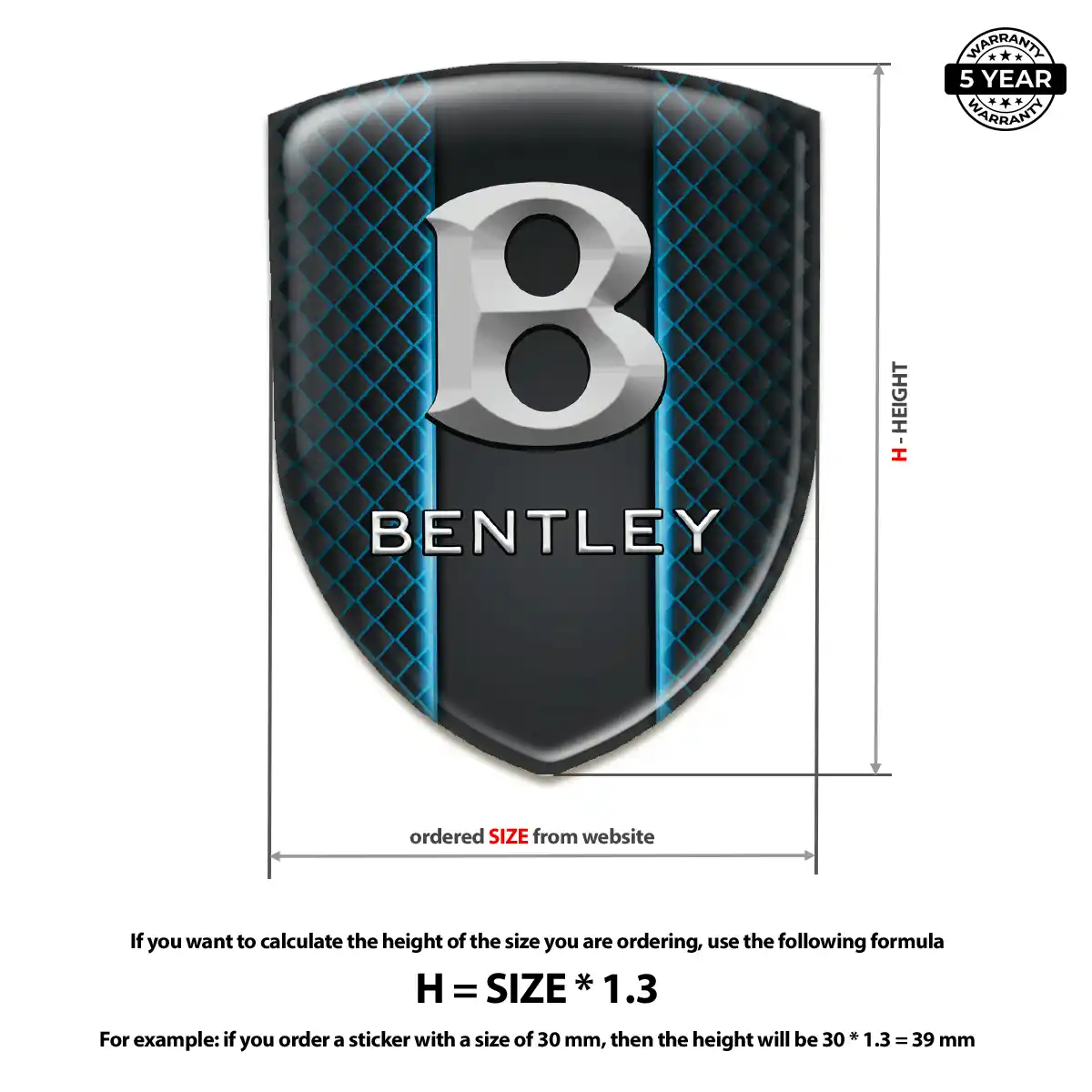 Bentley Self Adhesive Emblem Sticker Elite Edition