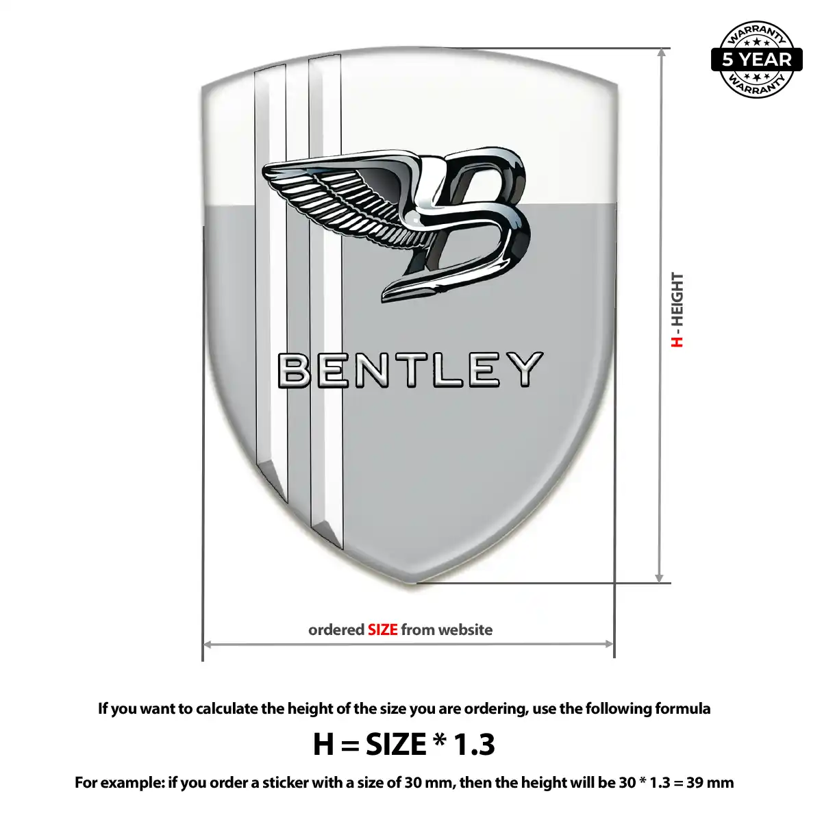 Bentley Self Adhesive Emblem Sticker Elite Finish