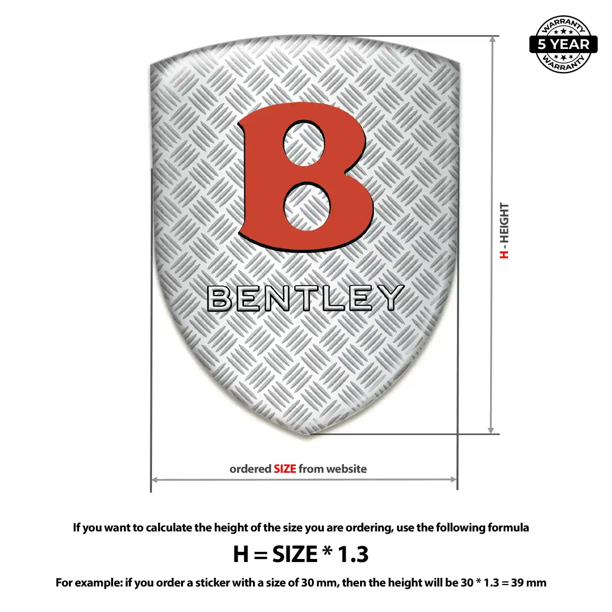 Bentley Self Adhesive Emblem Sticker Exterior Luxe