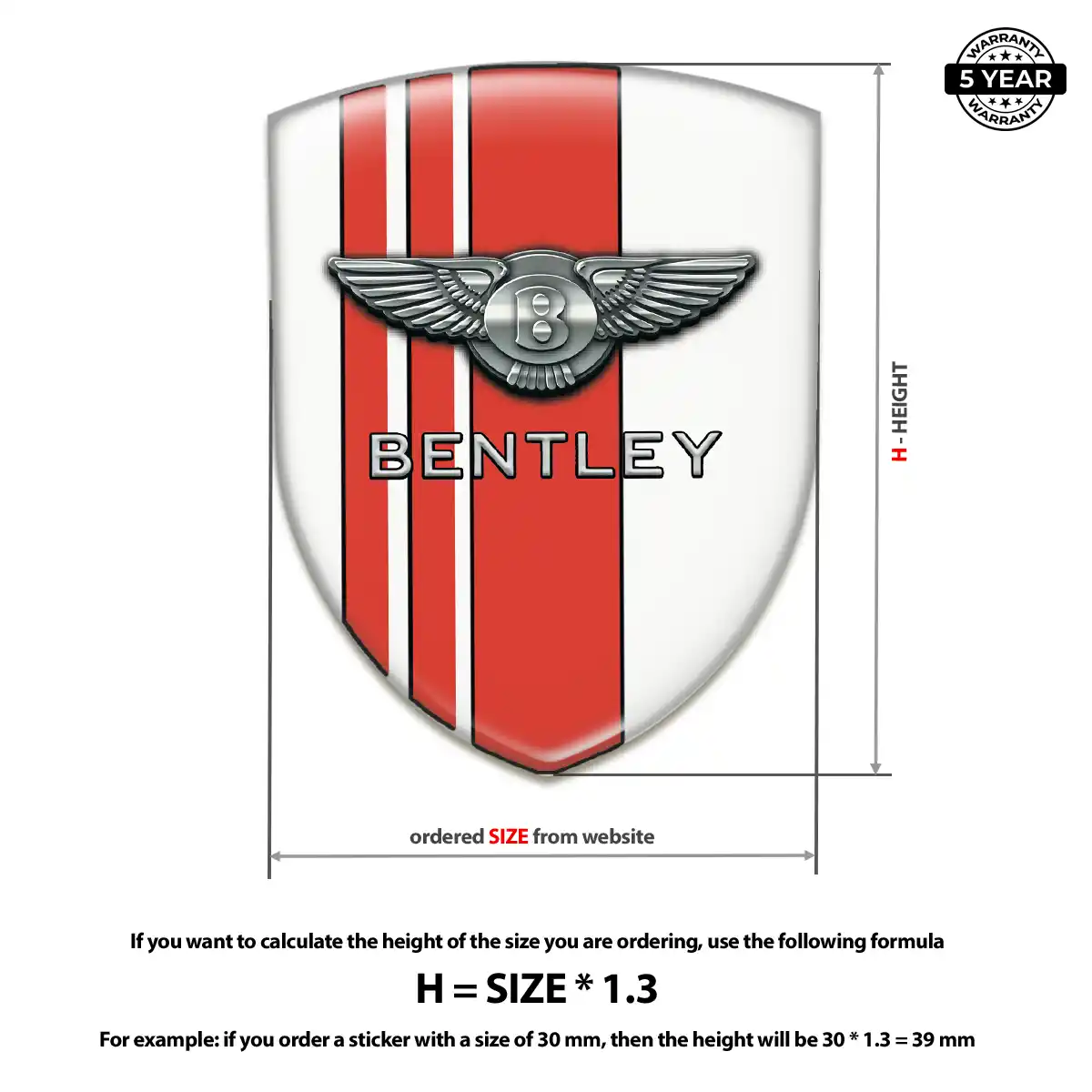 Bentley Self Adhesive Emblem Sticker Interior Elegance