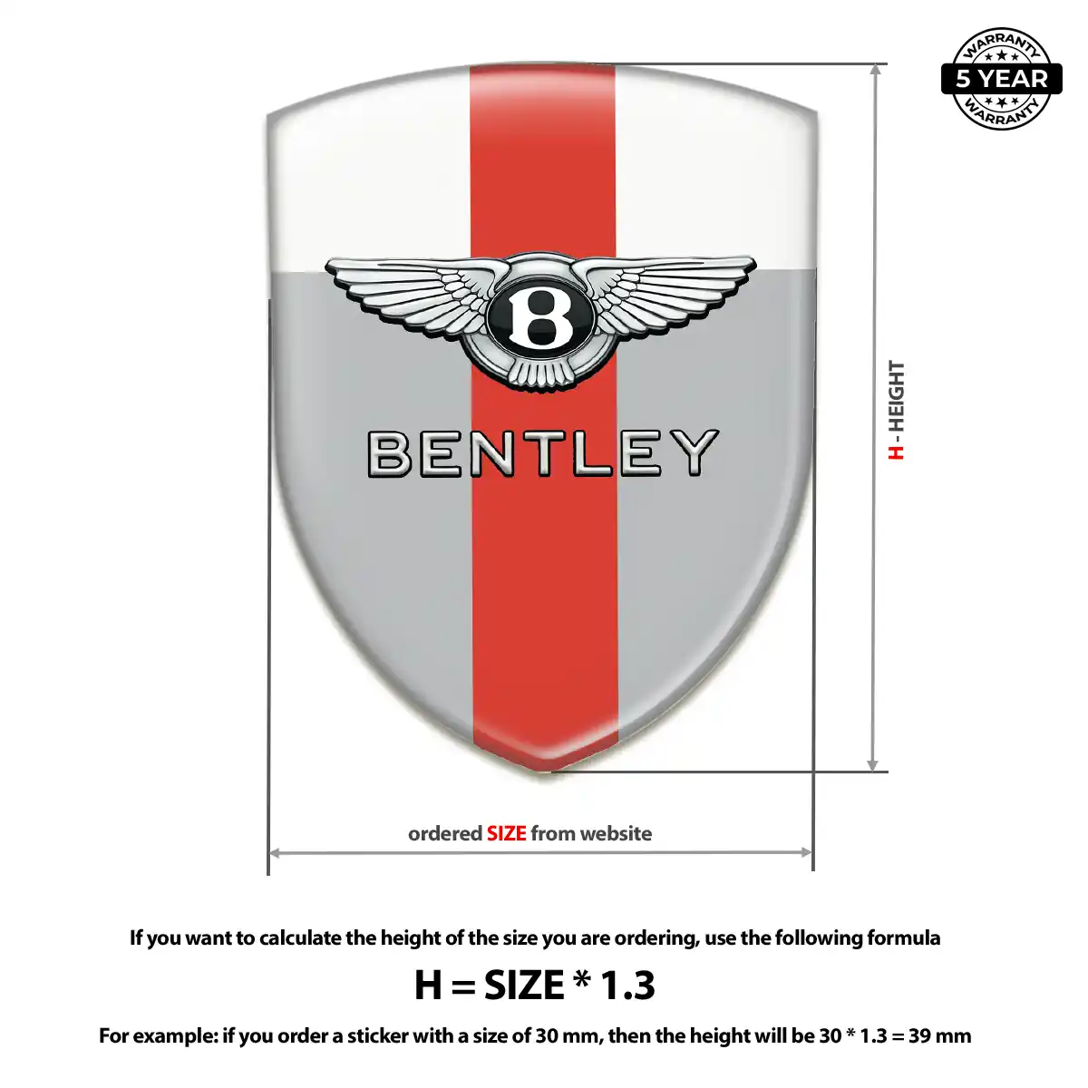 Bentley Self Adhesive Emblem Sticker Interior Luxe
