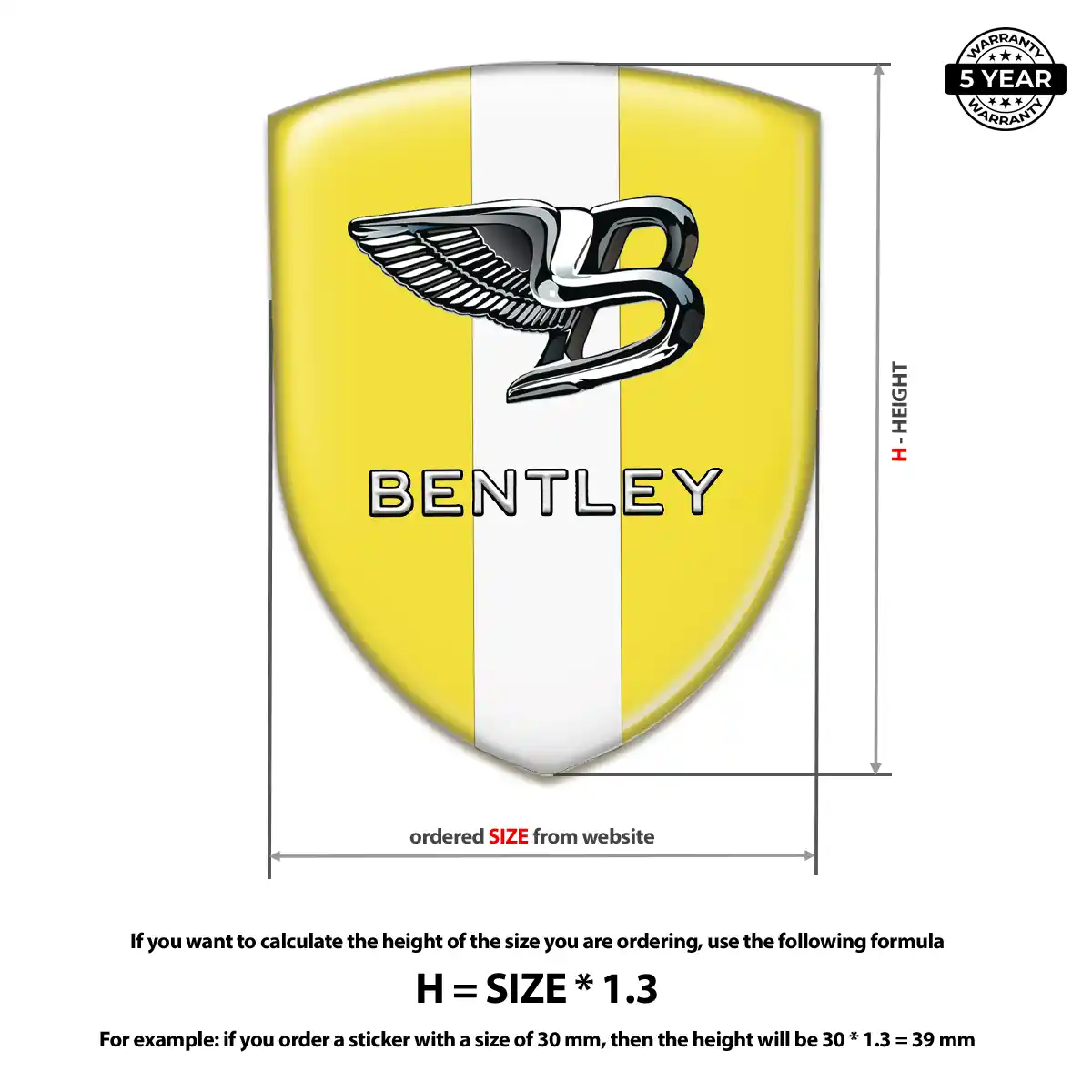 Bentley Self Adhesive Emblem Sticker Opulent Line